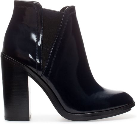 navy blue heel boots
