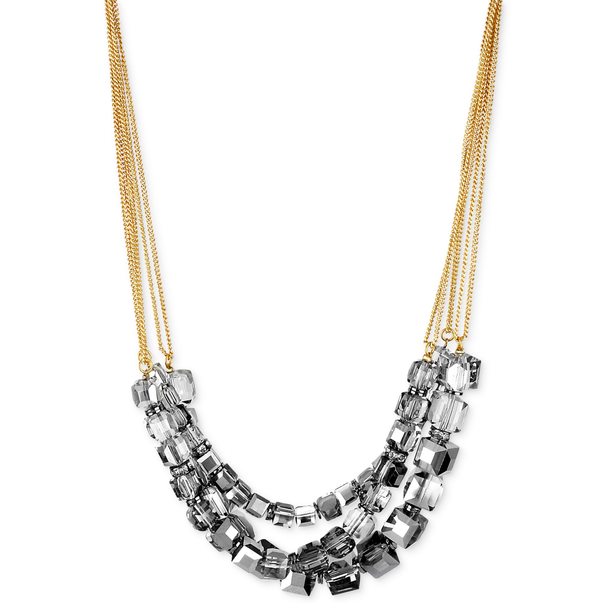 Cole New York Goldtone Faceted Bead and Chain