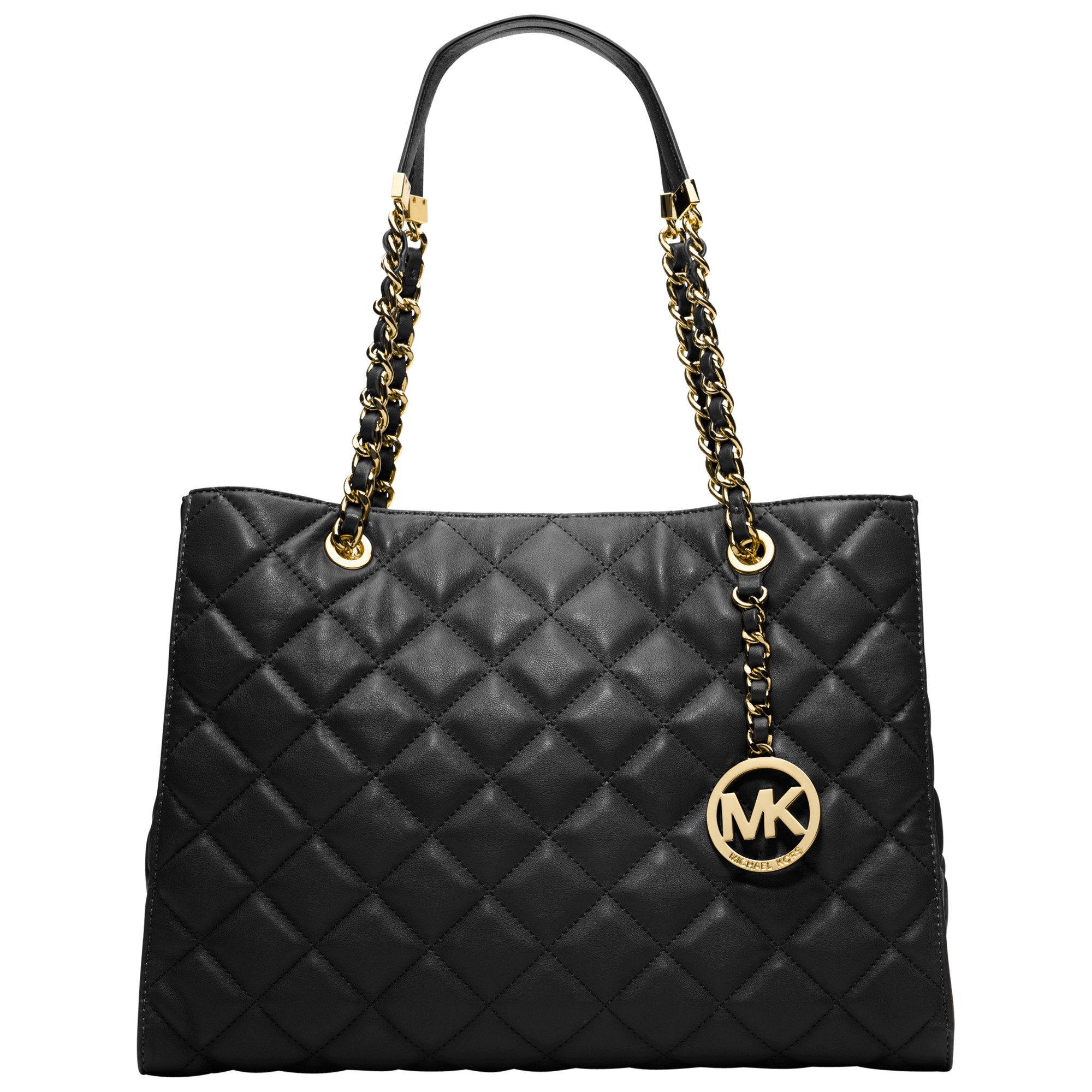 Michael Michael Kors Susannah Large Quilt Tote Leather Handbag in Black | Lyst
