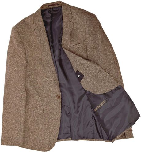 Asos Skinny Fit Suit Jacket in Fleck in Brown for Men | Lyst