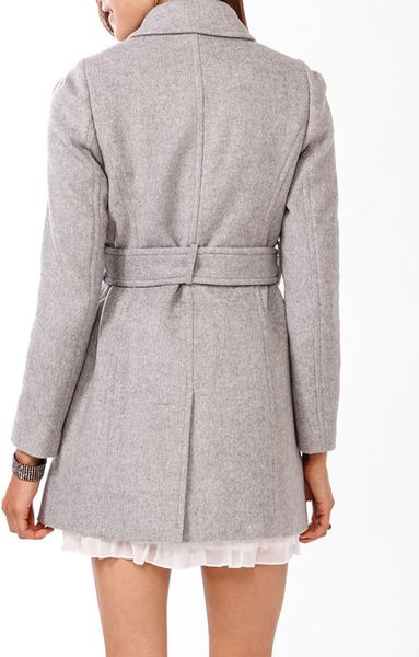 Forever 21 Wool Blend Pea Coat in Gray (Grey) | Lyst