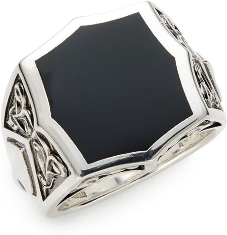... Webster Black Onyx Sterling Silver Signet Ring in Black for Men (onyx