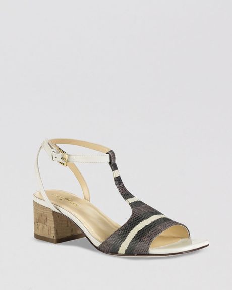 ... Open Toe Sandals Luci in Animal (Striped Chestnut Lizard Print) | Lyst