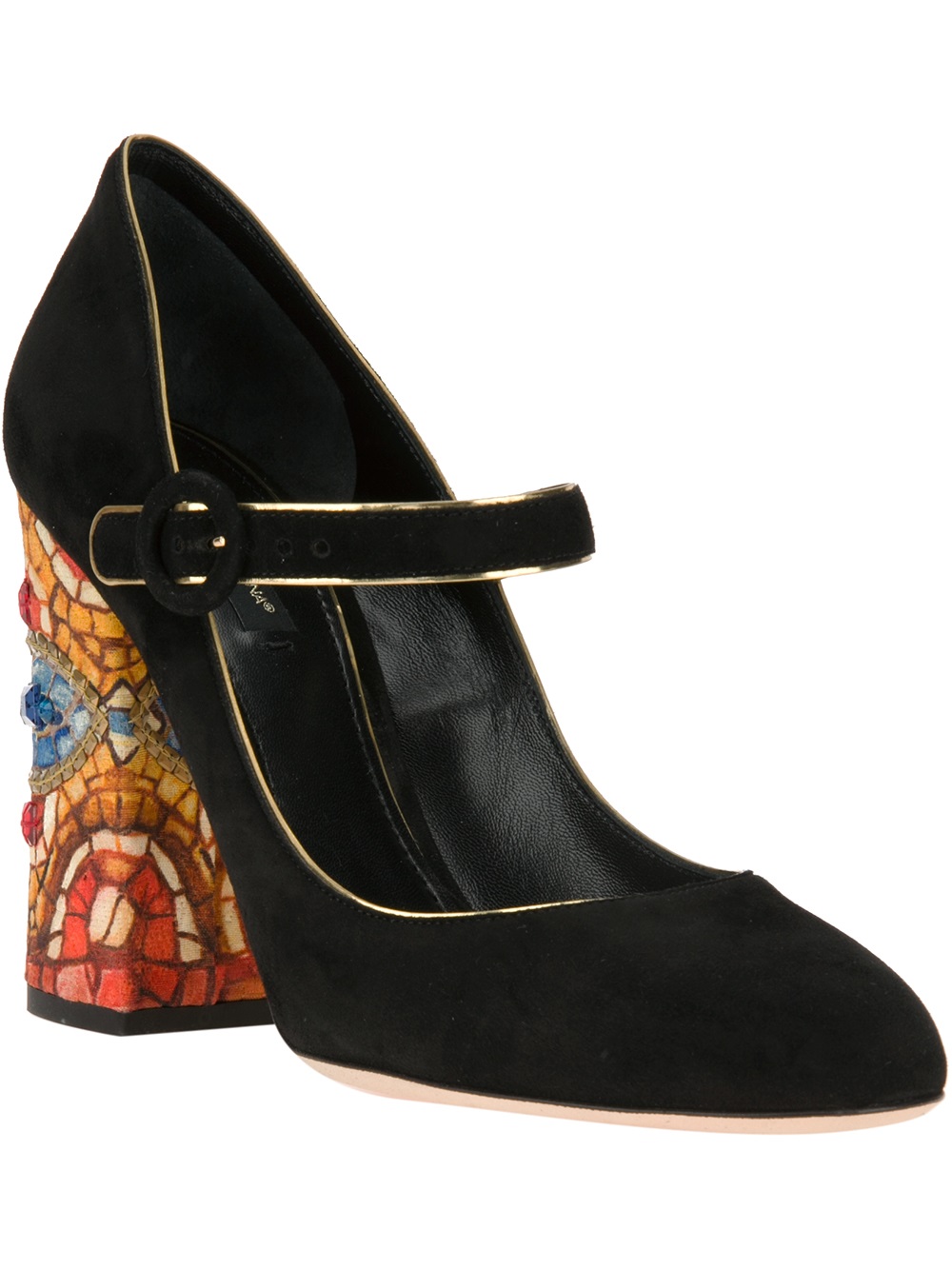 Dolce & Gabbana Embellished Heel Pump in Black | Lyst