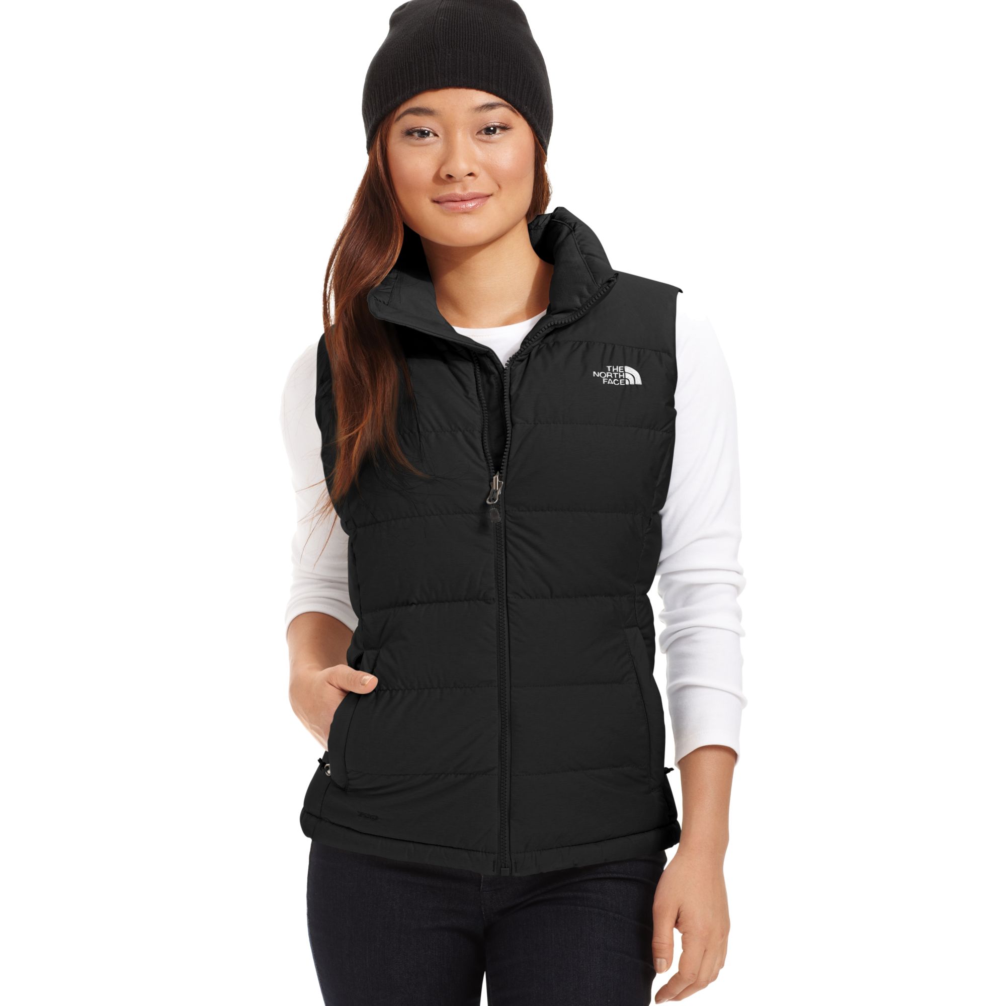 north face mens black puffer vest