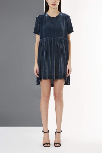 navy blue babydoll dress