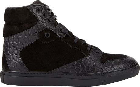 balenciaga suede sneakers stamped croc
