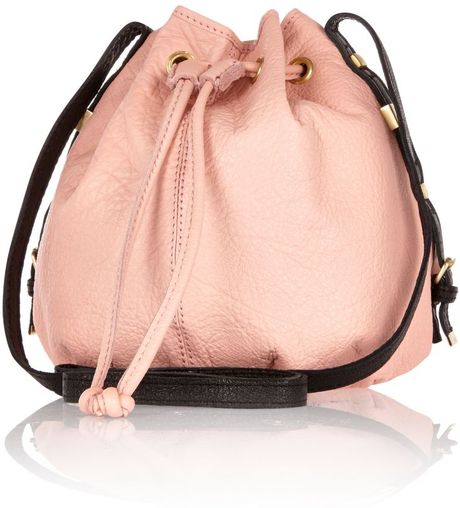 River Island Light Pink Leather Duffle Bag in Pink | Lyst