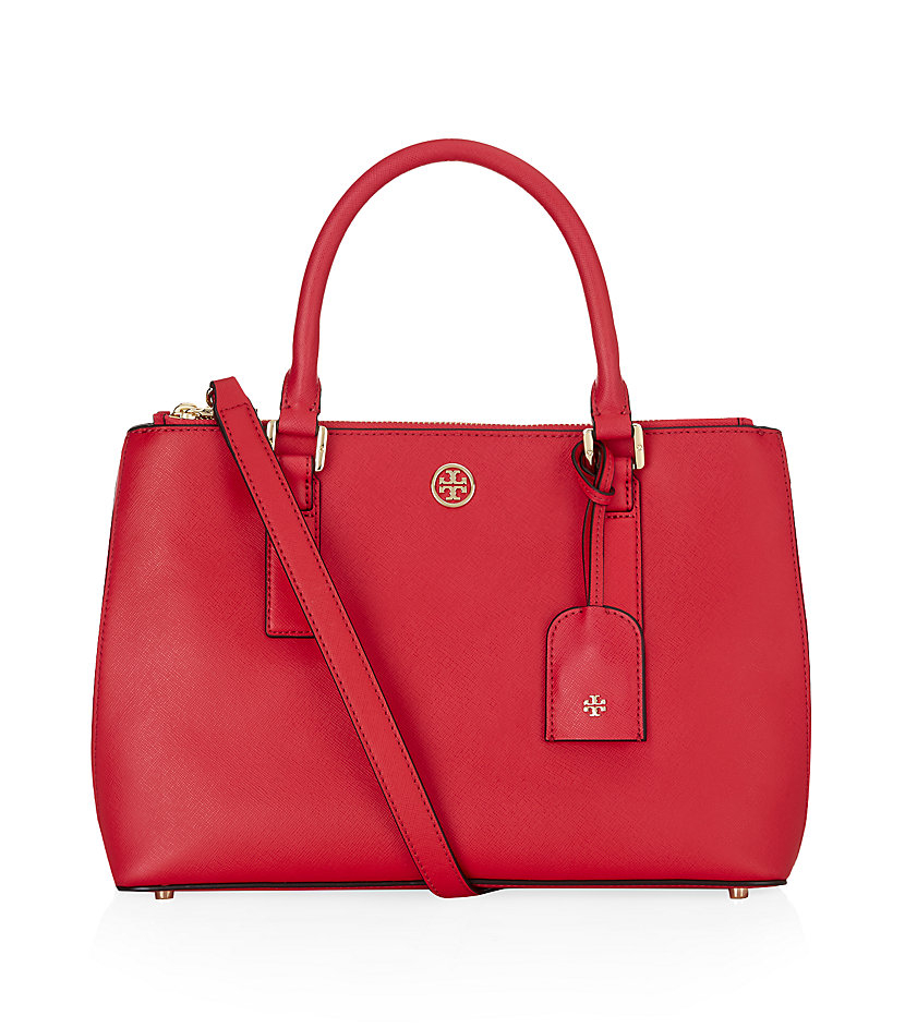 Tory Burch Robinson Mini Double Zip Tote in Red | Lyst