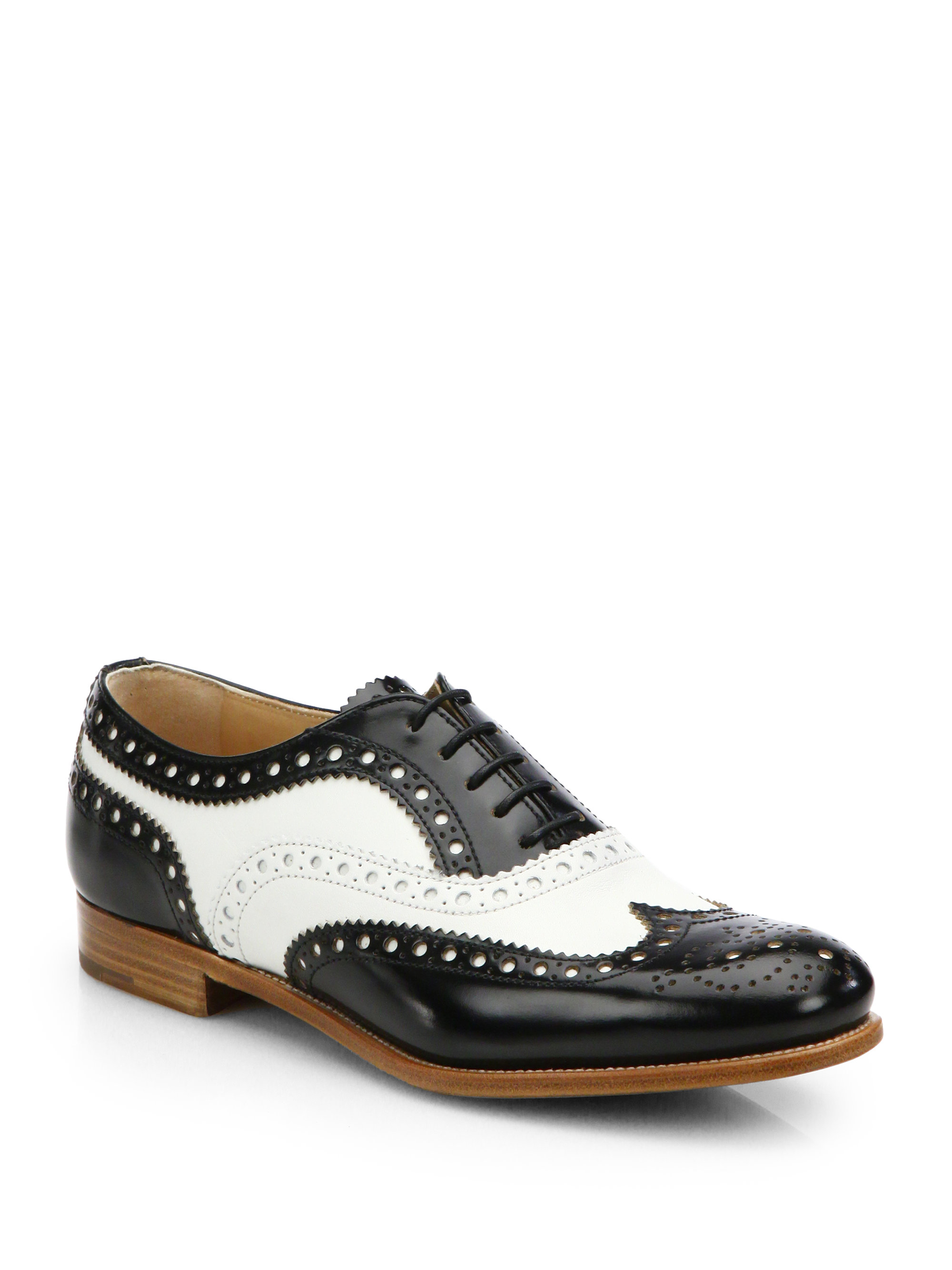 black and white wingtip brogues