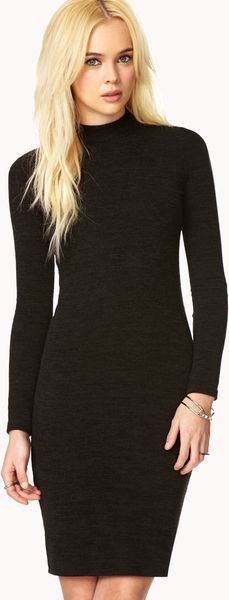 Forever 21 Must have Sweater Dress in Black (Charcoal)