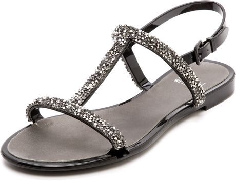 stuart weitzman black flat sandals