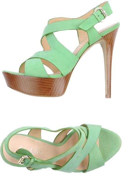 Guess Sandals in Green (Light green) | Lyst