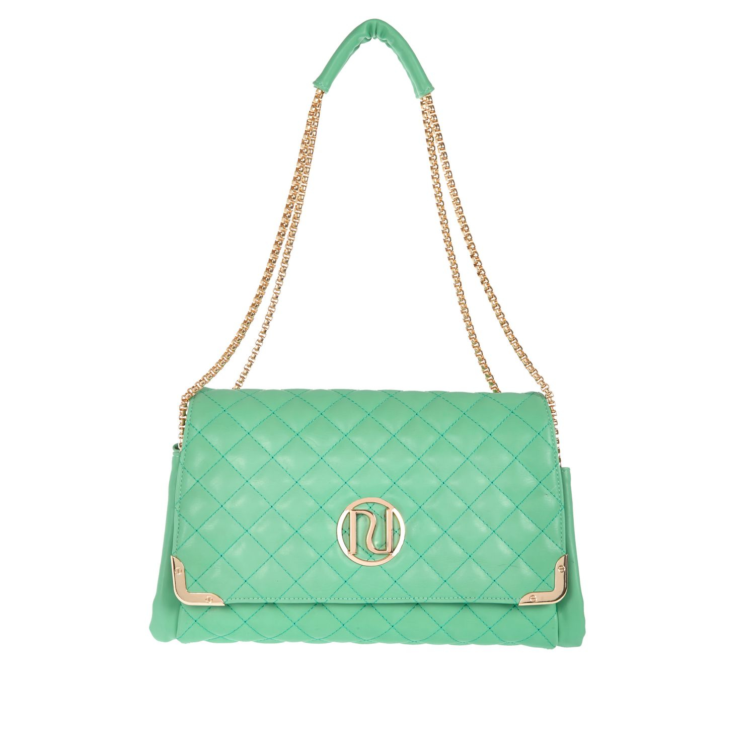 River Island Green Quilted Underarm Bag in Green