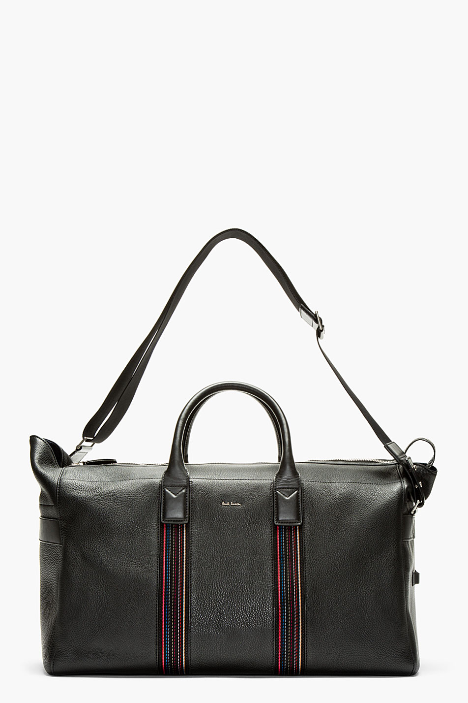 Paul Smith Black Leather Accent Trim Duffle Bag In Black For Men Lyst 6063