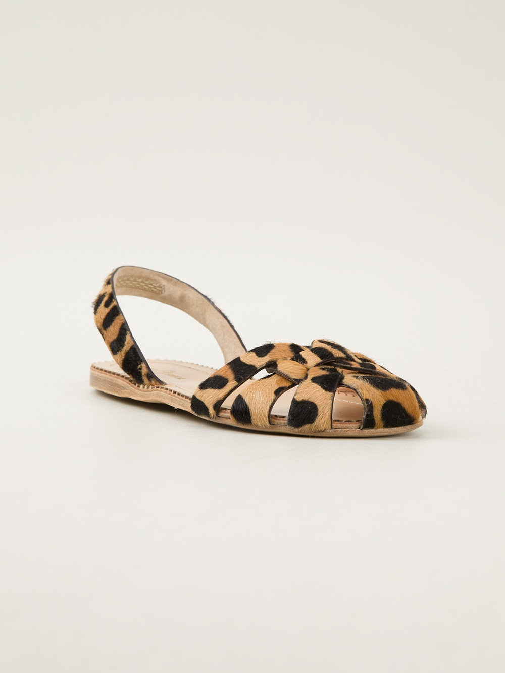 Car Shoe Leopard Print Sandals in Animal (nude  neutrals) | Lyst