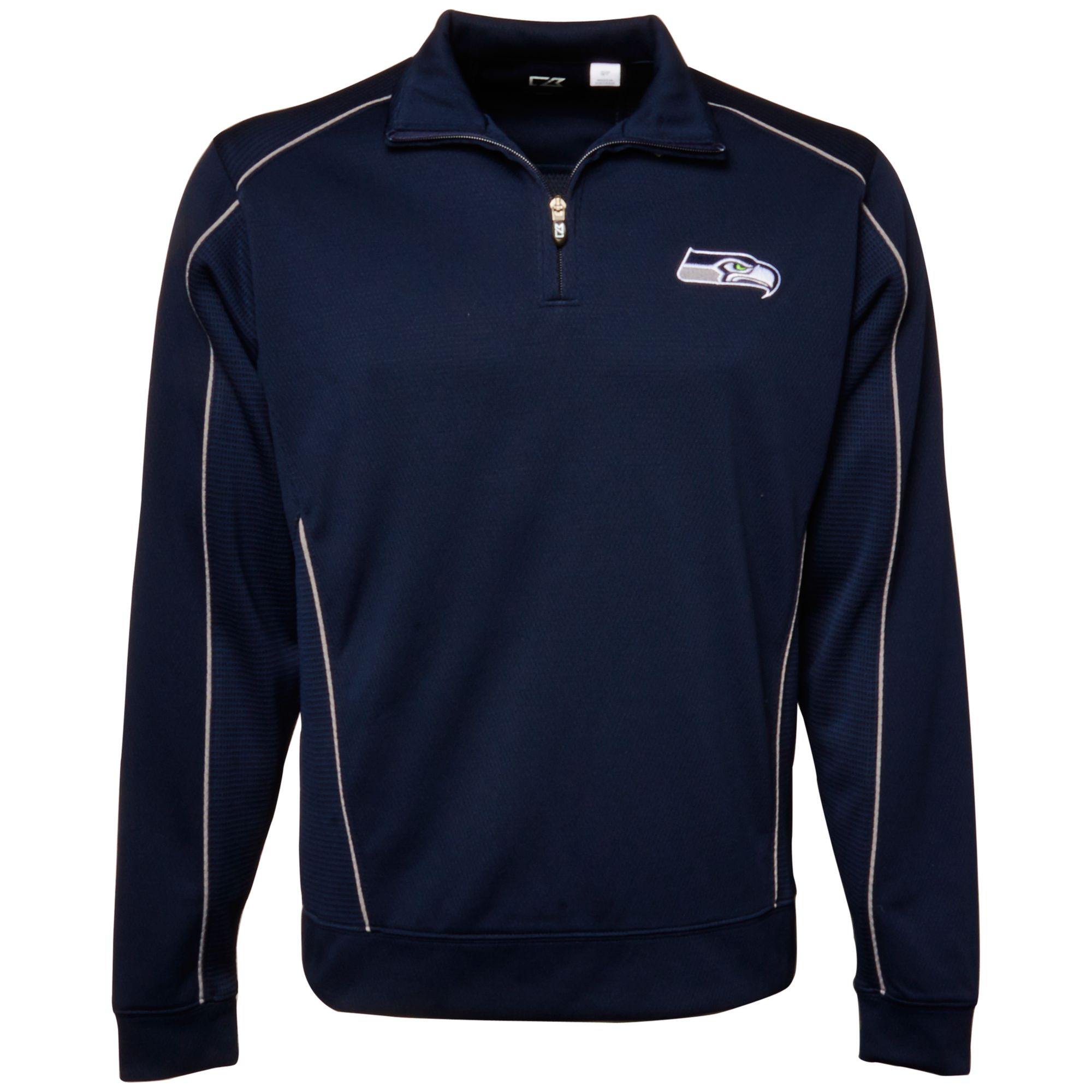 Cutter & Buck Mens Longsleeve Seattle Seahawks Halfzip Pullover in Blue