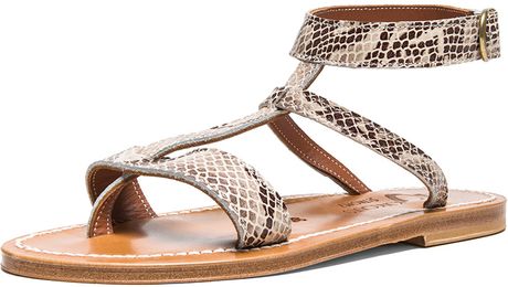 jacques--corvette-embossed-snakeskin-leather-sandals-flat-sandals ...