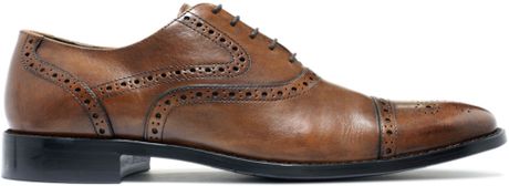 Johnston  Murphy Albright Cap-Toe Lace-Up Shoes in Brown for Men (tan ...