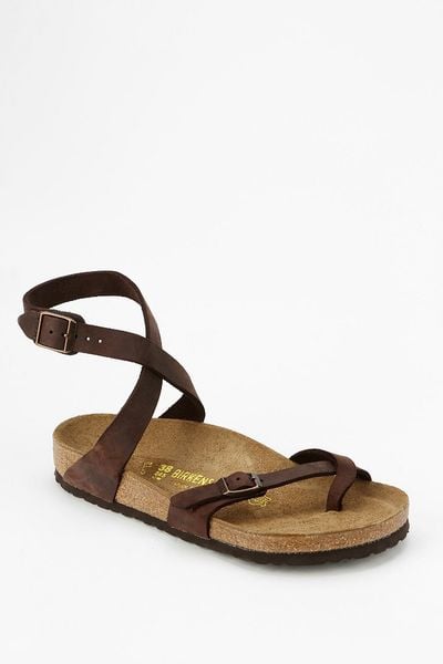 Birkenstock Yara Anklewrap Sandal in Brown (CHOCOLATE) | Lyst
