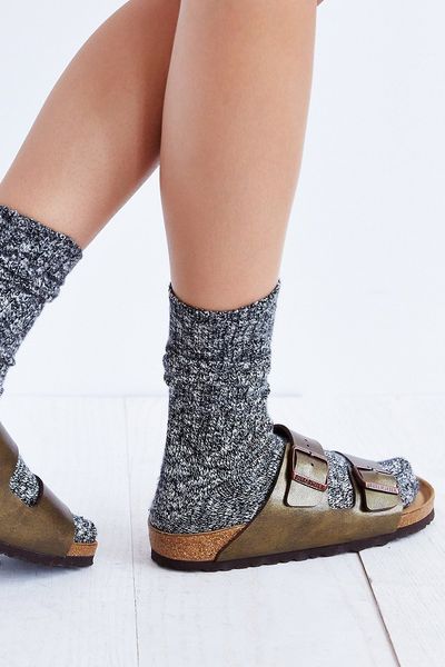 Birkenstock Arizona Soft Footbed Metallic Sandal in Gold | Lyst