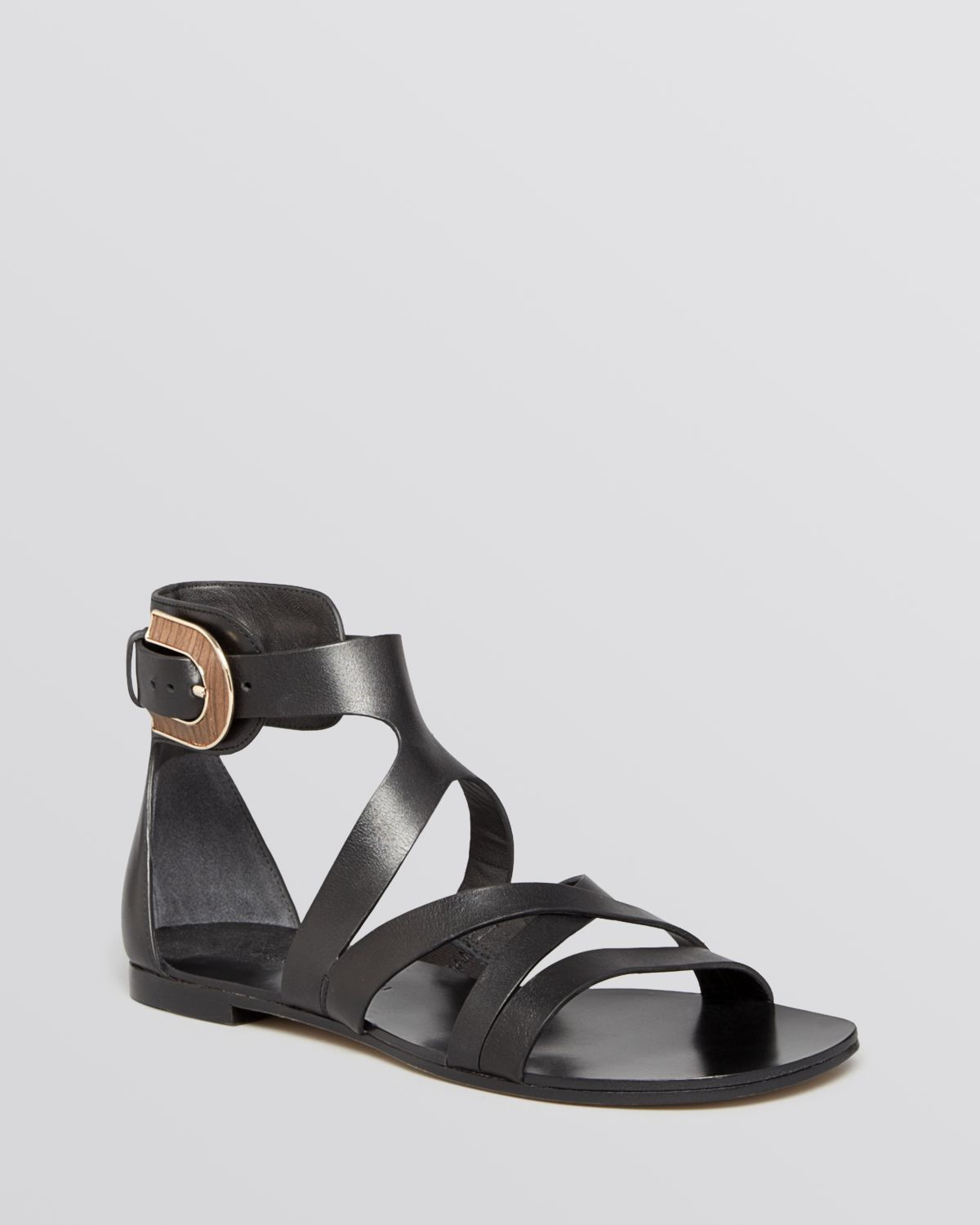 Sigerson Morrison Flat Gladiator Sandals Cadee in Black | Lyst