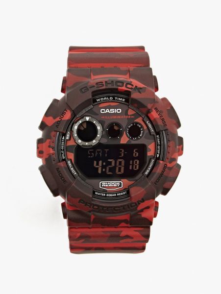 red camo g shock watch