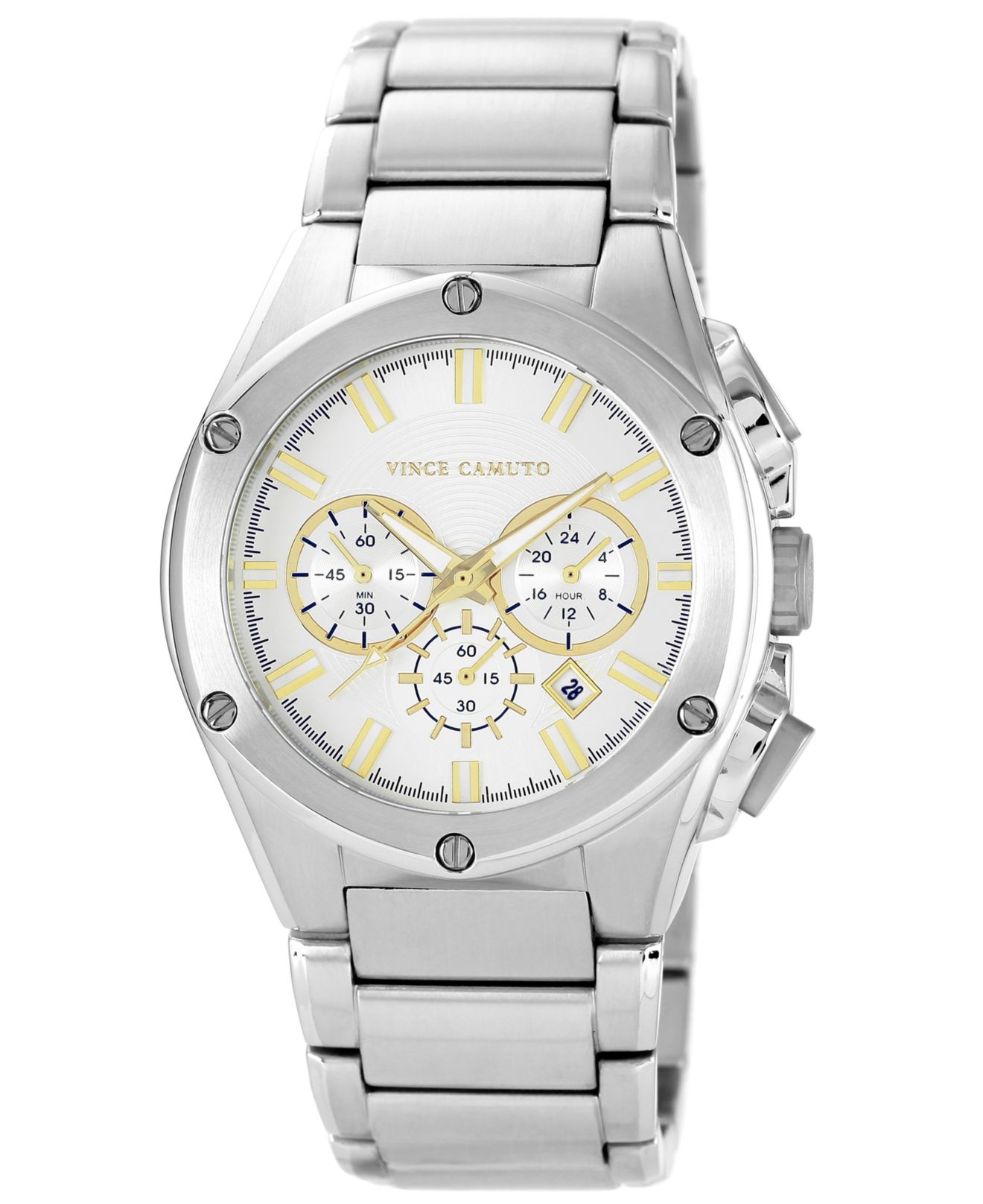 Vince Camuto Men'S Chronograph Stainless Steel Bracelet Watch 45Mm Vc ...