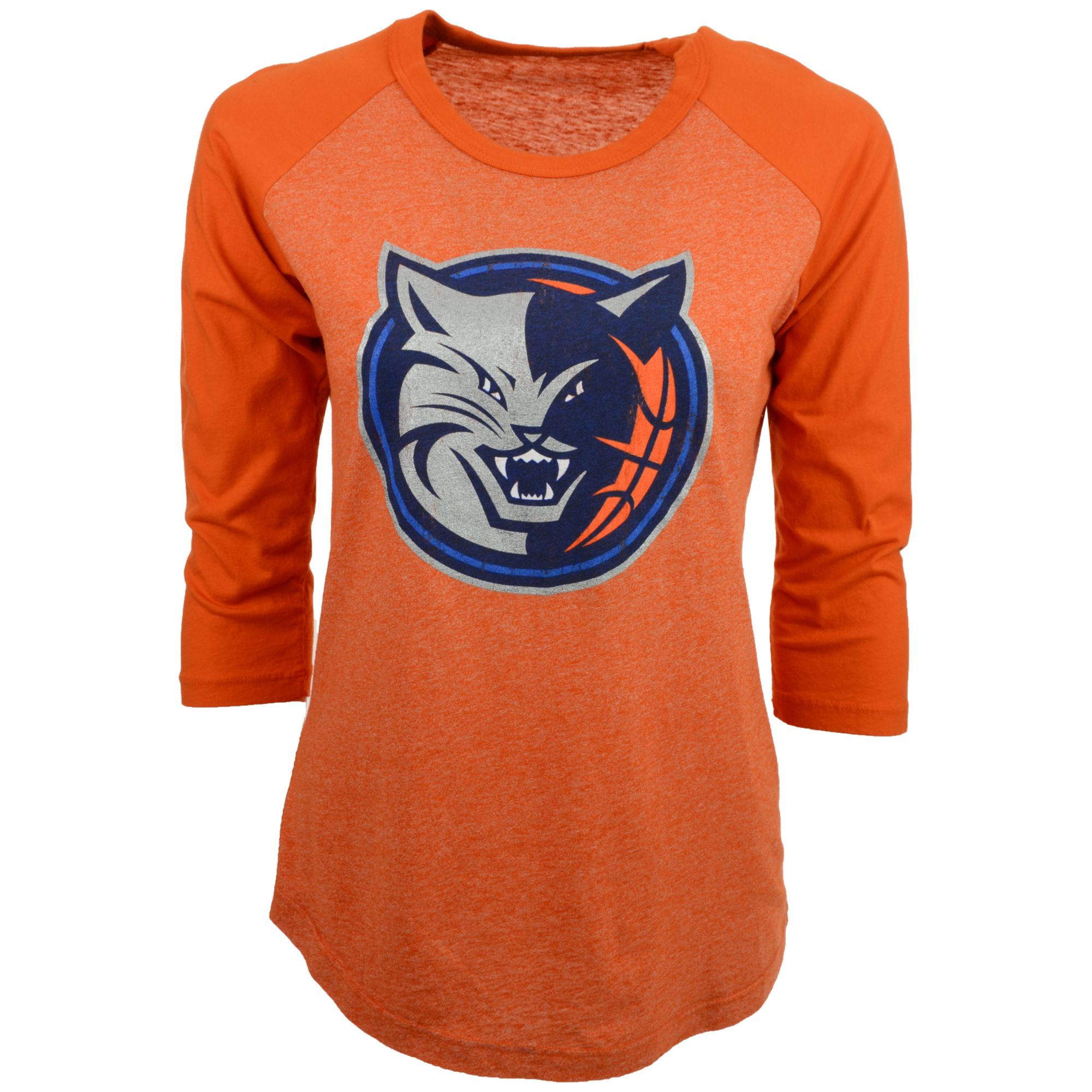 Majestic Women'S Three-Quarter-Sleeve Charlotte Bobcats Raglan T-Shirt in Orange | Lyst
