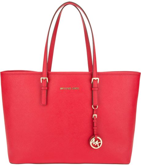 michael kors jet set tote red