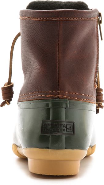 sperry saltwater duck boots tan brown