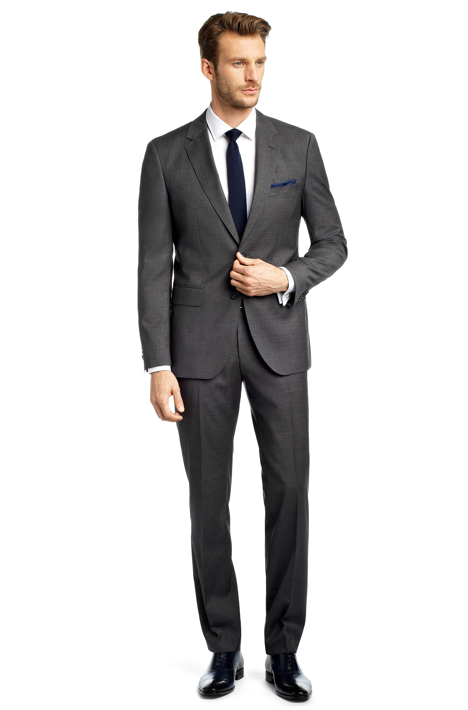 Hugo Boss Slim Fit Travel Line Suit 'Jets/Lenon' in Gray for Men (Dark
