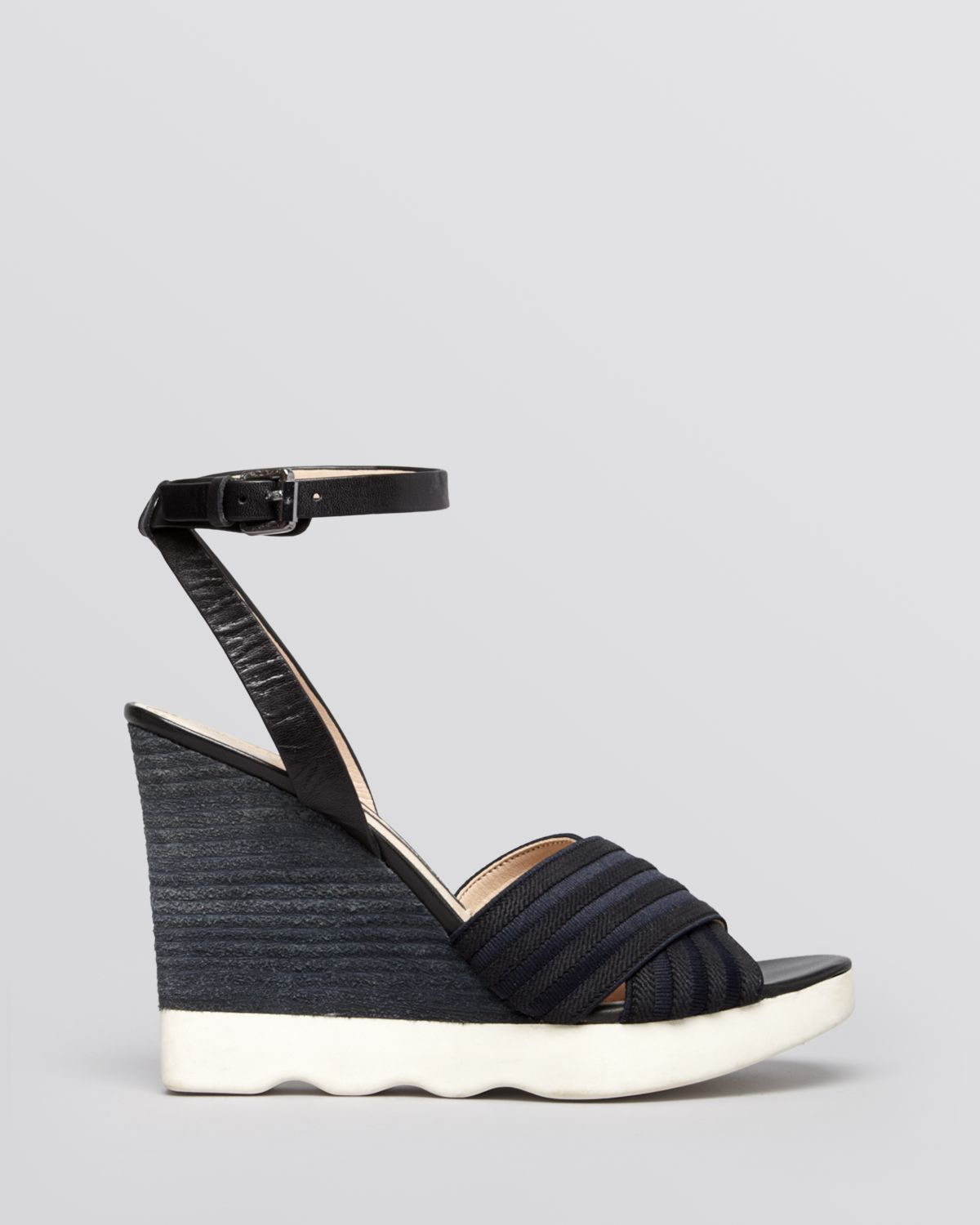 French Connection Platform Wedge Ankle Strap Sandals Jane in Blue ...