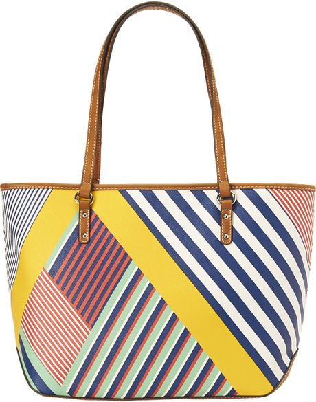 nine west striped tote