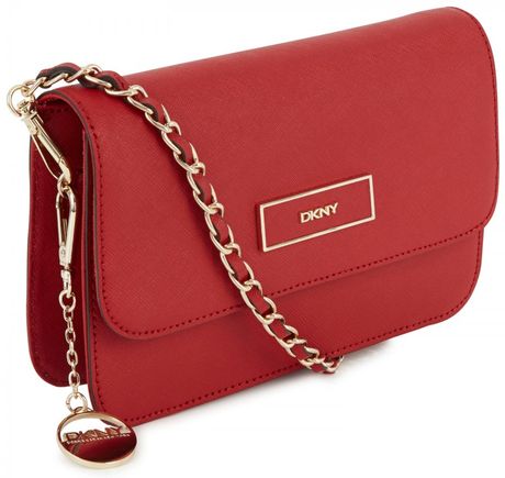 red dkny bag