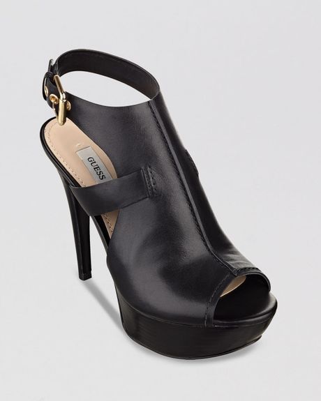 Guess Open Toe Sandals Ofria High Heel in Black | Lyst