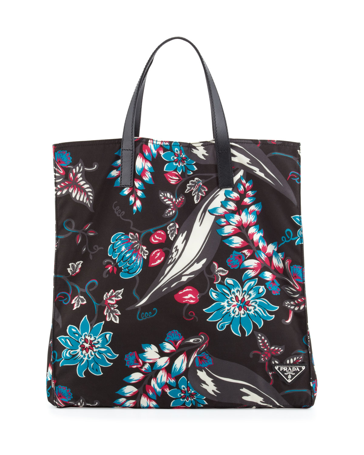 Prada Mens Floral Nylon Tote Bag in Multicolor for Men (Multi) | Lyst