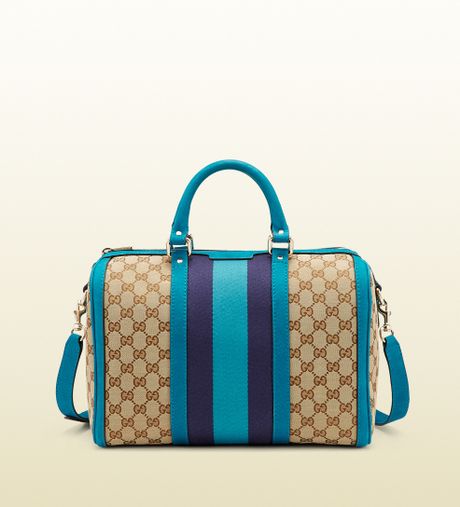 Gucci Vintage Web Original Gg Canvas Boston Bag in Blue (beige) Gucci Vintage Web Original Gg Canvas Boston Bag in Blue (beige)