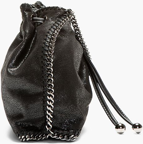 stella mccartney bag bucket shaggy deer chain trimmed