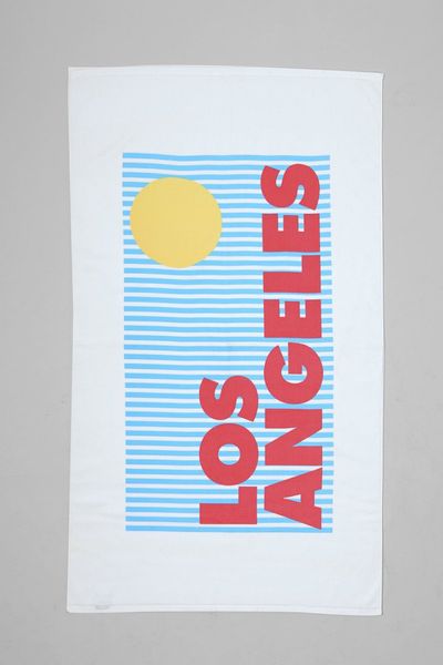 Urban Outfitters Sisters Of La Los Angeles Beach Towel in White