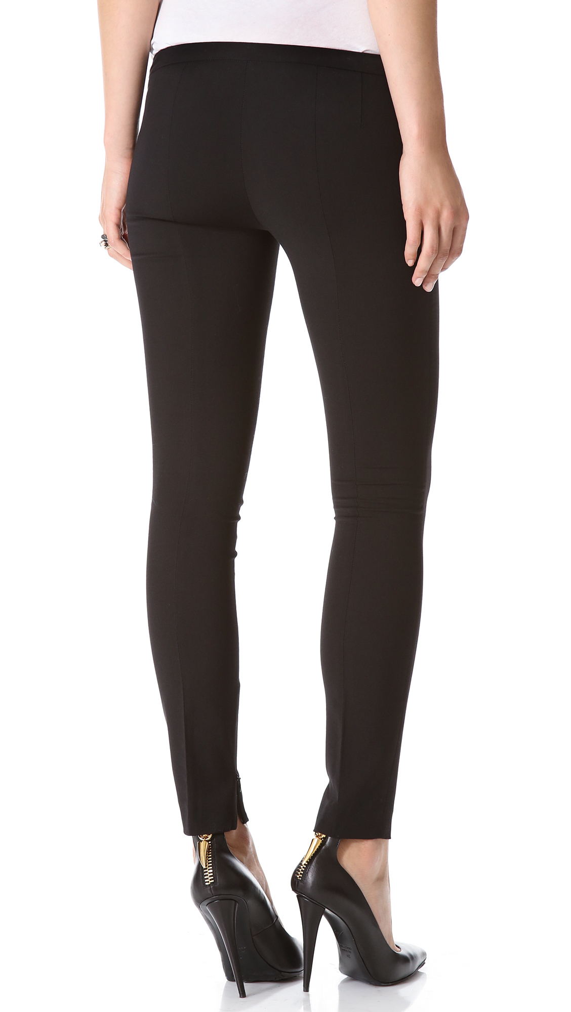No 21 Zip Cuff Skinny Pants in Black