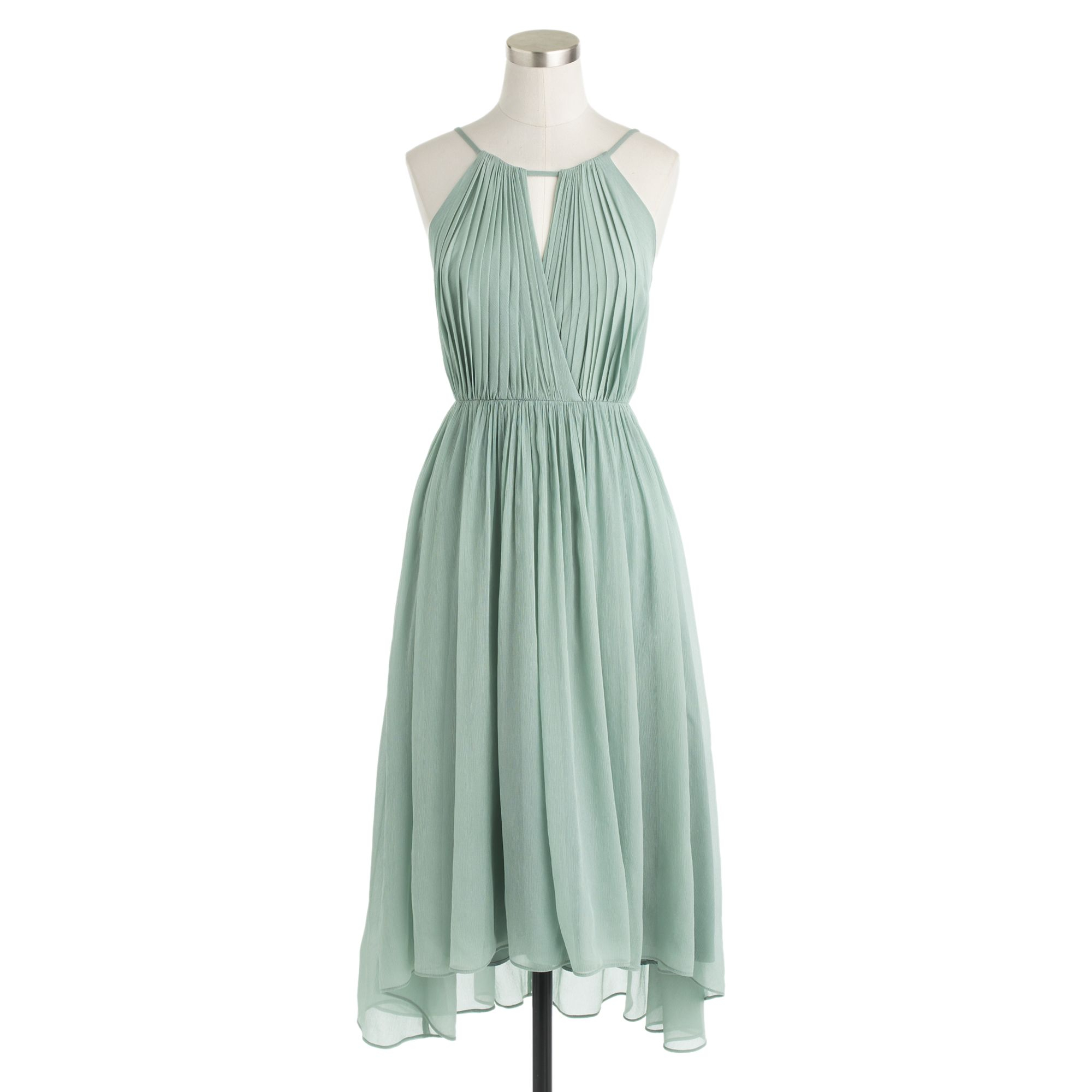 J.crew Selena Dress in Silk Chiffon in Green (dusty shale) Lyst