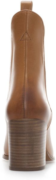 zara leather ankle boots with block heel