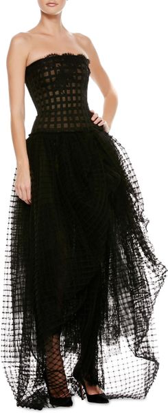 oscar de la renta high low gown