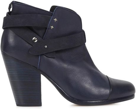 navy blue leather wide calf boots