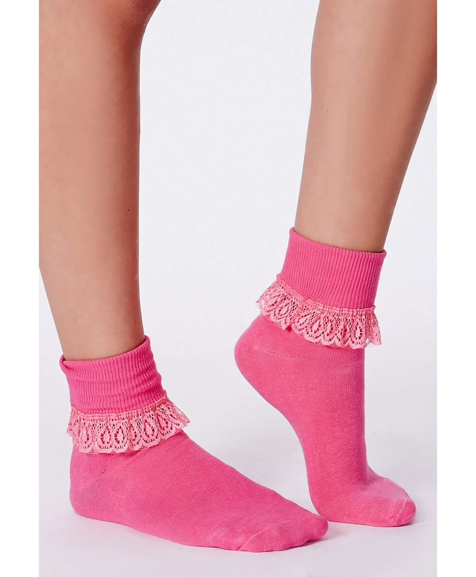 Missguided Marotta Pink Lace Frill Ankle Socks in Pink Lyst