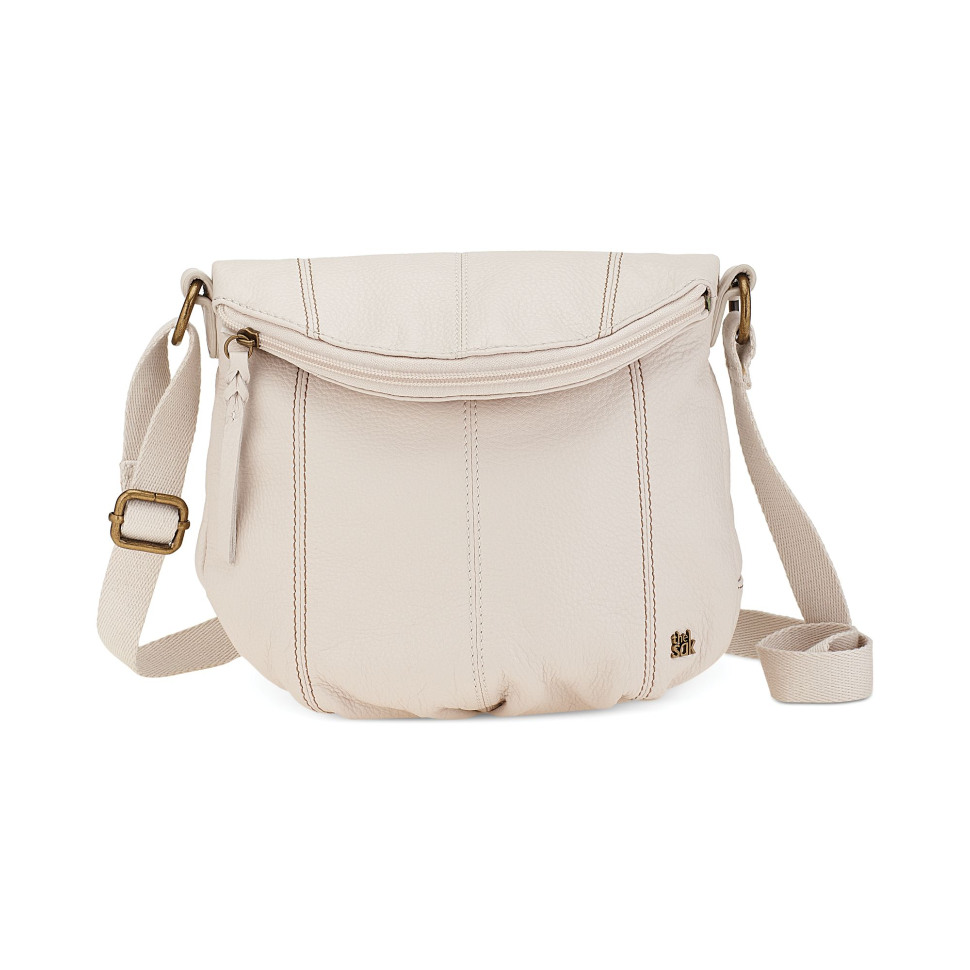 The Sak Deena Leather Flap Crossbody in Beige (STONE) Lyst