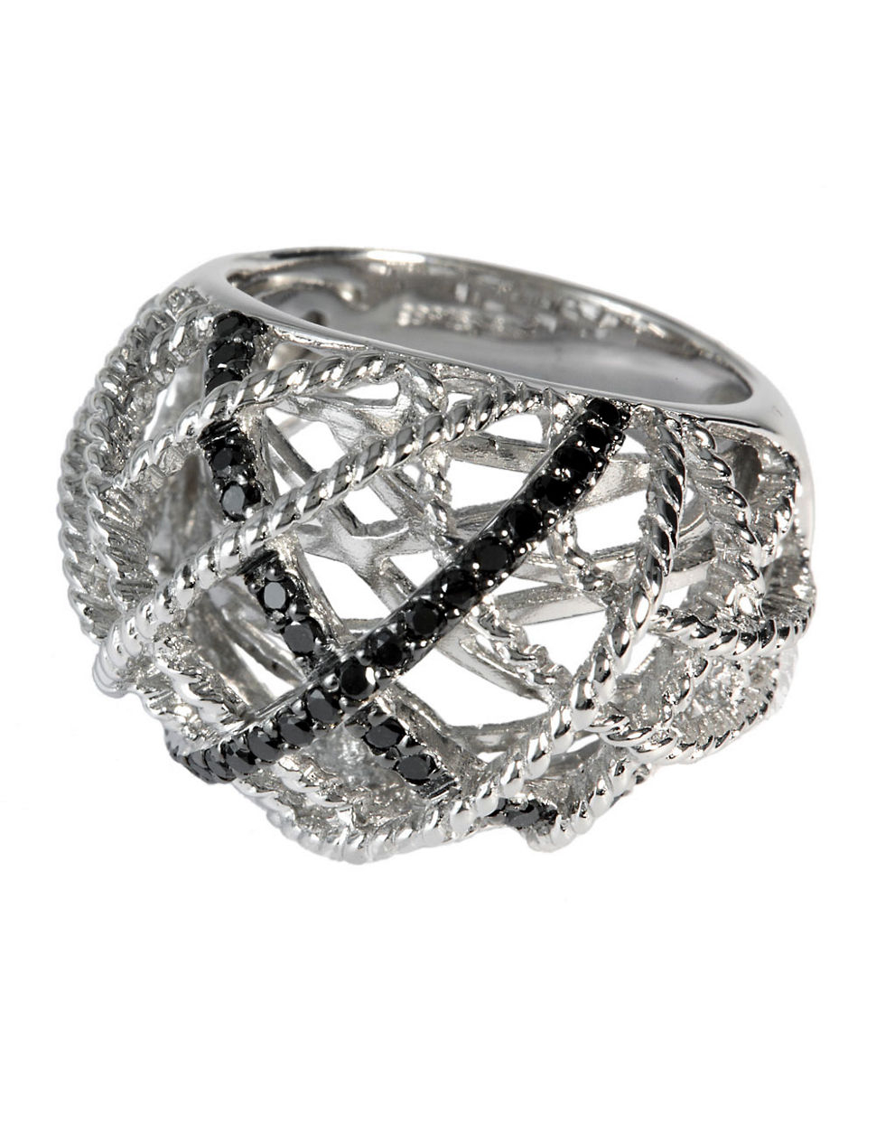 Effy Sterling Silver Black Diamond Ring in Silver (Diamond) Lyst