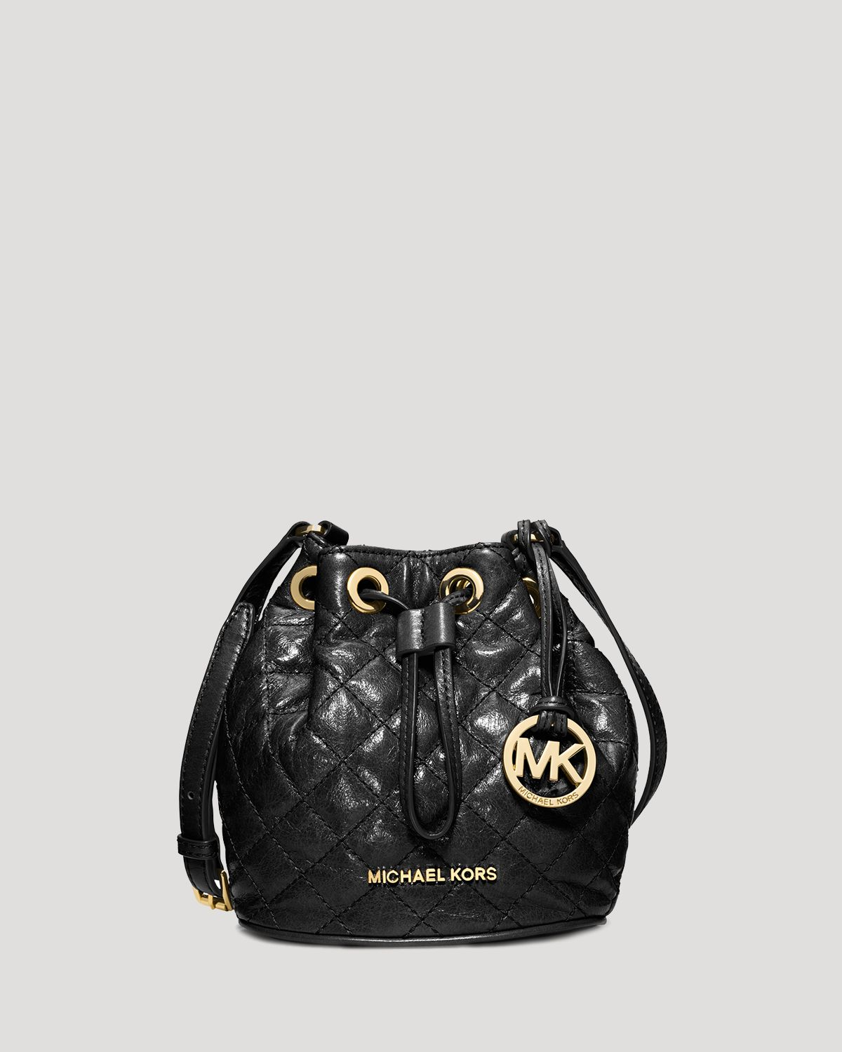 Michael Michael Kors Crossbody - Frankie Quilted Drawstring in Black