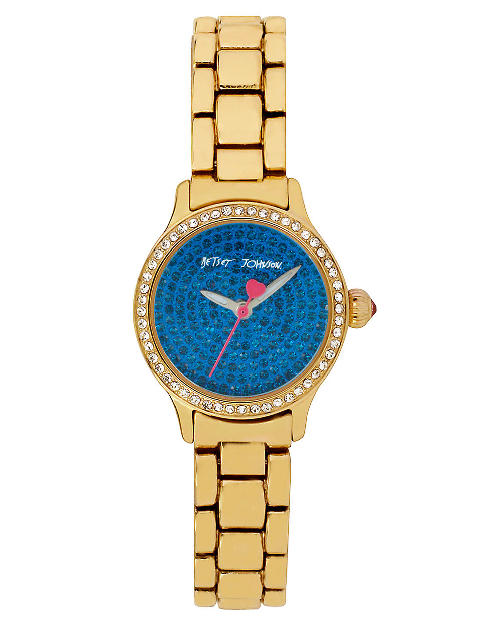 Betsey Johnson Ladies Crystallized Goldtone Mini Bracelet Watch In Blue ...